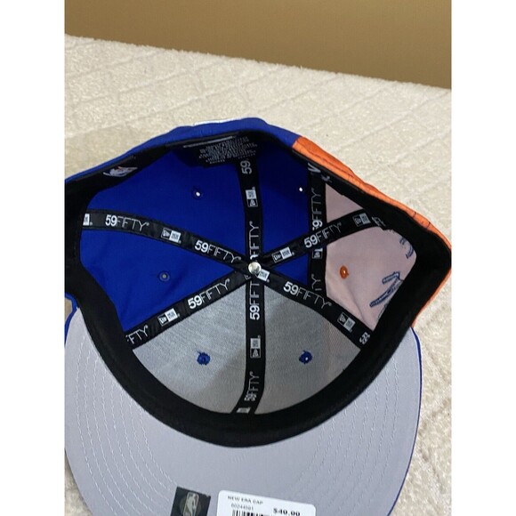 New Era 59Fifty New York Knicks Embroidered Orange/Blue Fitted Hat Size 7 1/2 - Picture 14 of 16